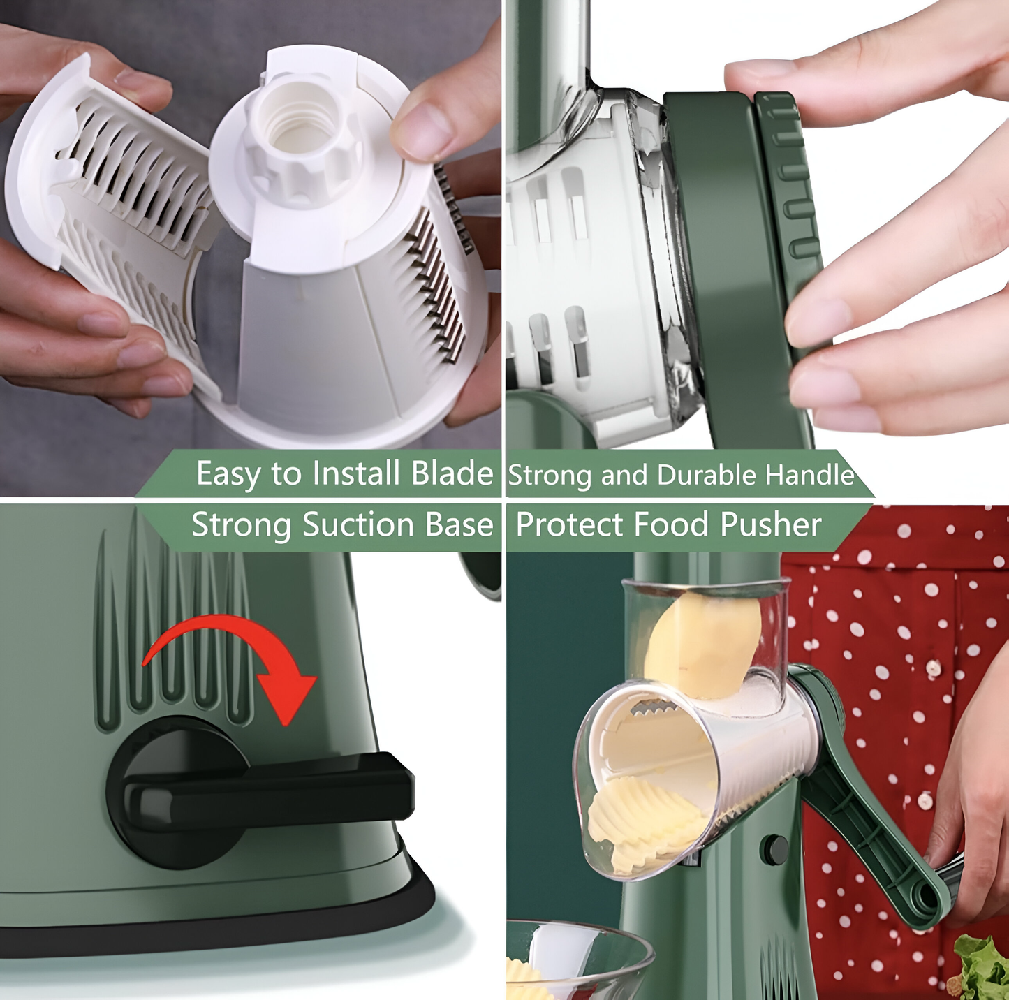 SlicePro – 5-in-1 Rotary Vegetable Shredder