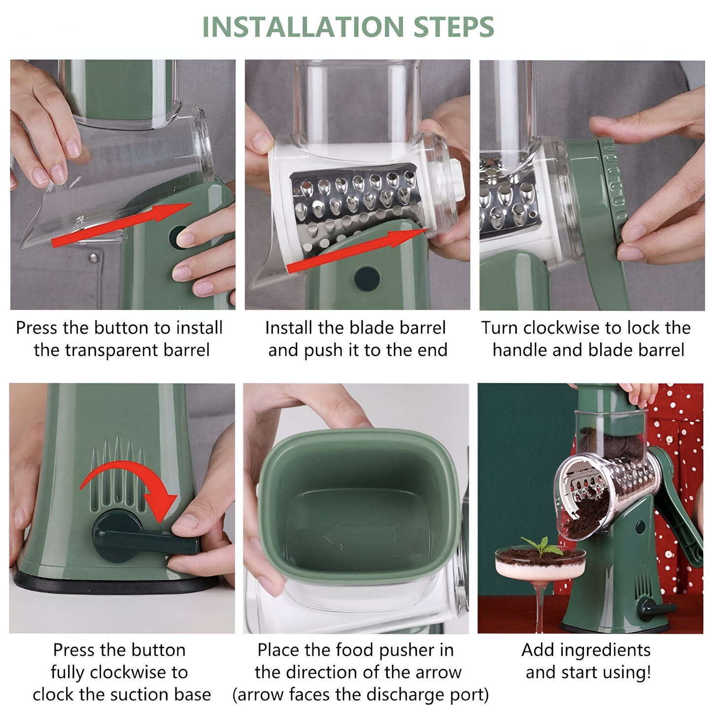 SlicePro – 5-in-1 Rotary Vegetable Shredder