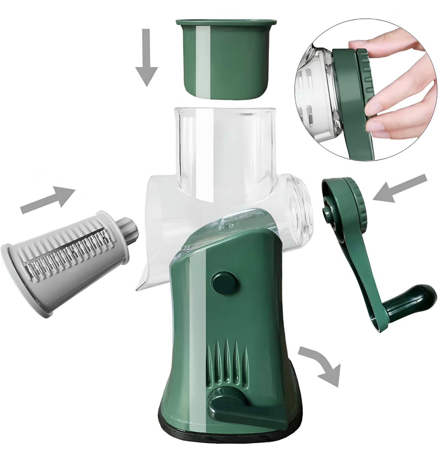 SlicePro – 5-in-1 Rotary Vegetable Shredder