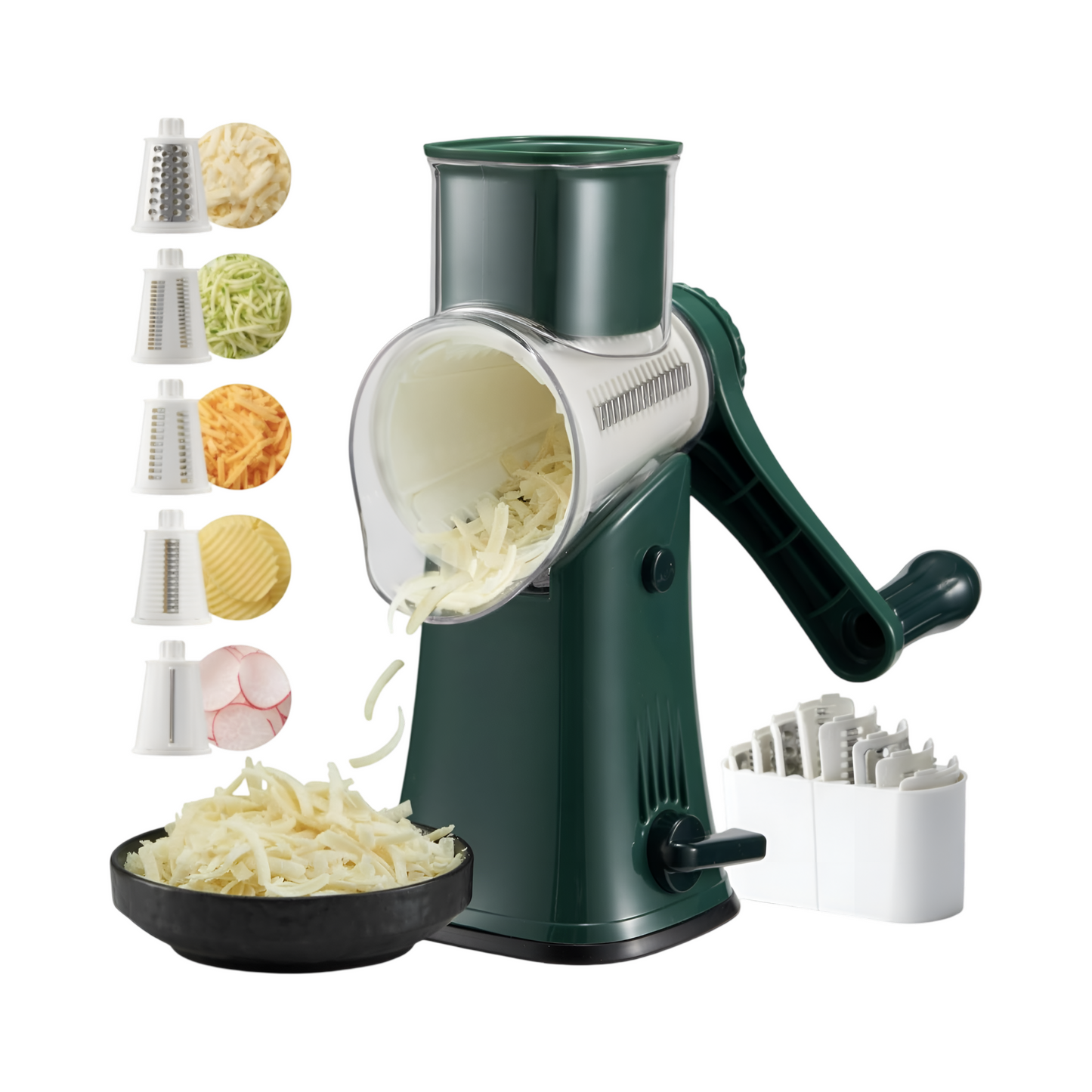 SlicePro – 5-in-1 Rotary Vegetable Shredder