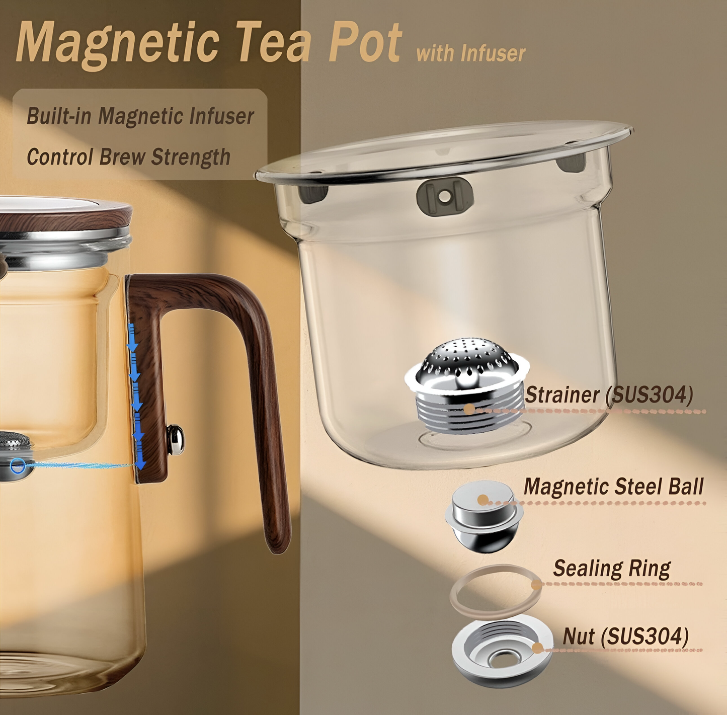 BrewGlass – Tea Pot with Filter