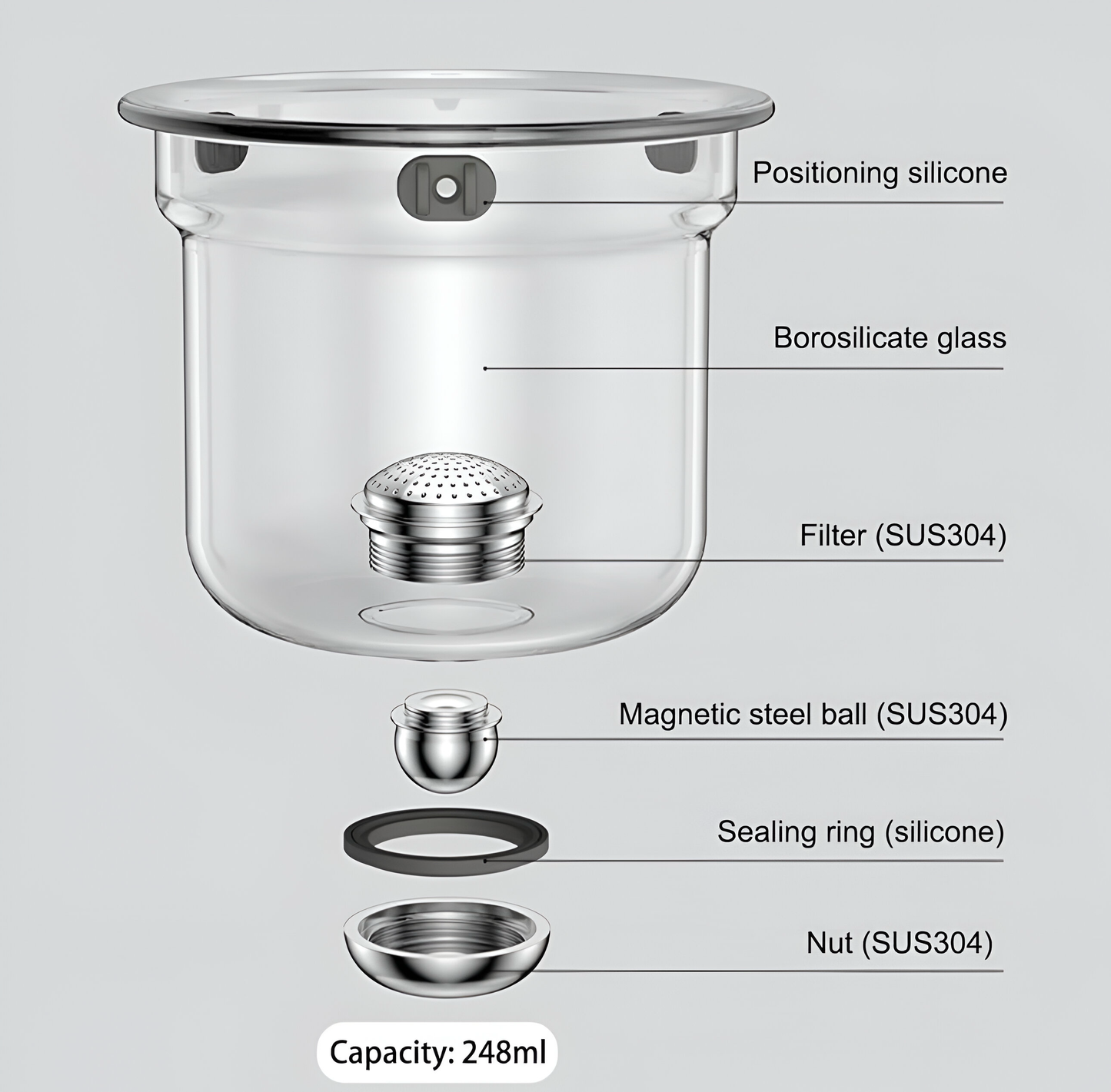 BrewGlass – Tea Pot with Filter