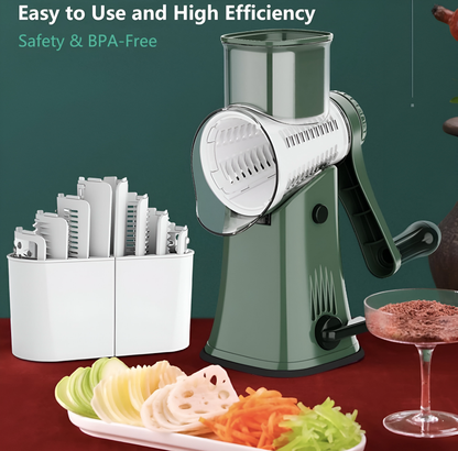 SlicePro – 5-in-1 Rotary Vegetable Shredder